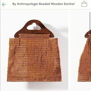 By Anthropologie wooden beaded satchel